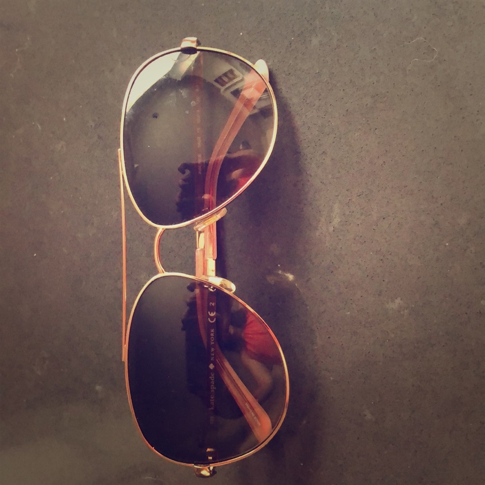 Kate Spade aviators in gold- worn once